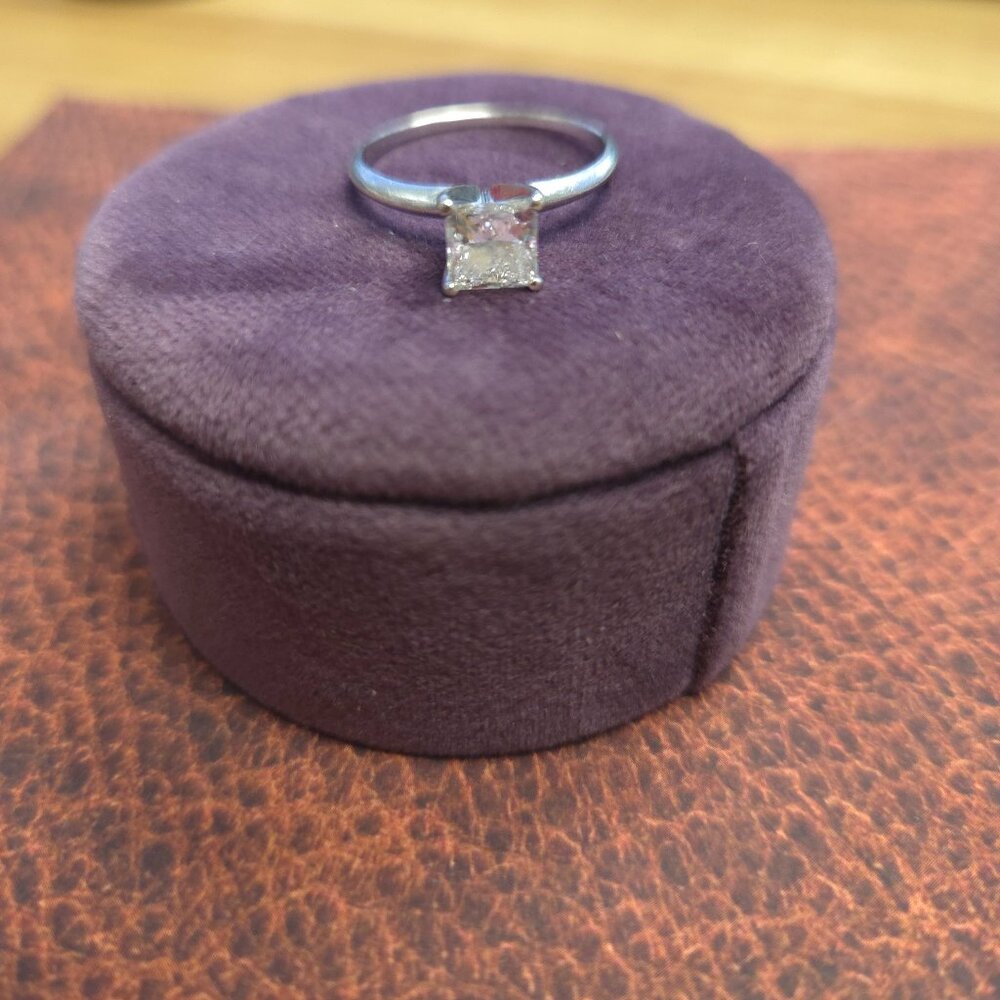 Lab Grown  Princess Cut Engagement Ring
